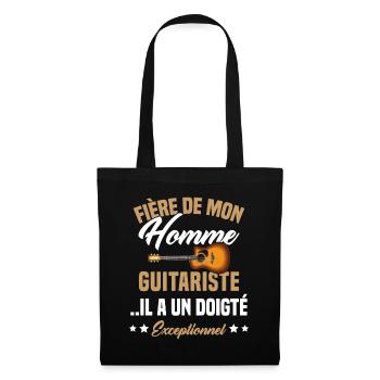 fière de mon homme guitariste - Sac en tissu - noir - Devant