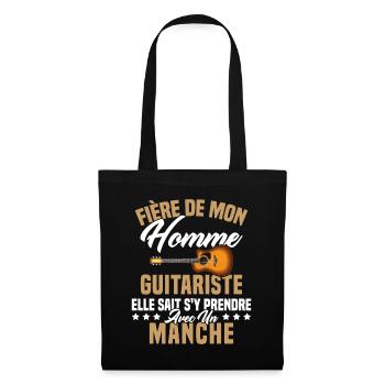 Fier de ma femme guitariste manche - Sac en tissu - noir - Devant