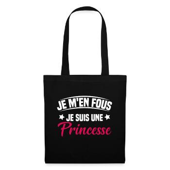je m'en fou je suis une princesse - Sac en tissu - noir - Devant