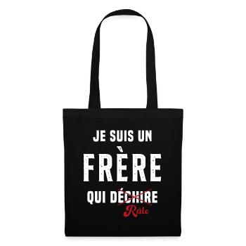 Frère râleur cadeau drôle humour rigolo - Sac en tissu - noir - Devant