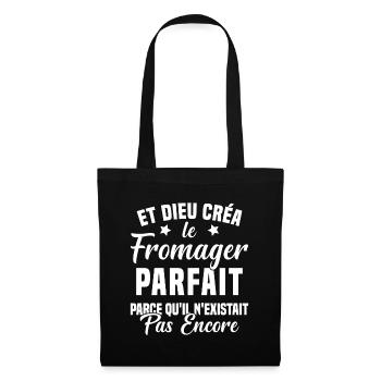 Fromager cadeau drôle fromage fromagerie - Sac en tissu - noir - Devant