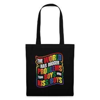 Bigger problems than guys kissing boys - Tote Bag - black - Front