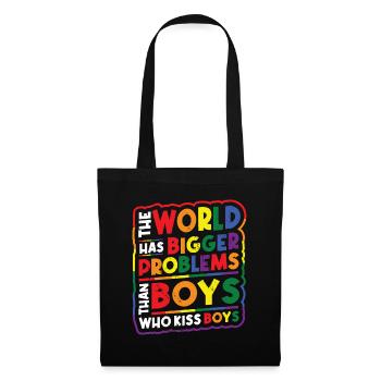 Bigger problems than guys kissing boys - Tote Bag - black - Front