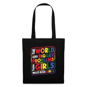 Des problèmes plus graves que les filles, les filles homosexuelles - Sac en tissu - noir - Devant