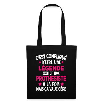 Légende et PROTHESISTE Cadeau Humour - Sac en tissu - noir - Devant