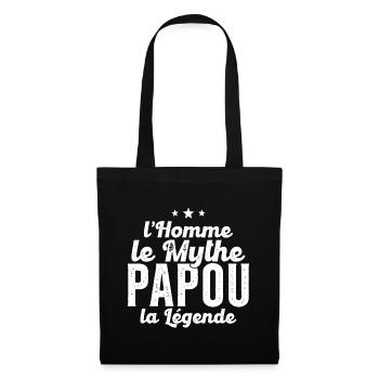 Grand-Père Papou l'Homme le Mythe la Légende - Sac en tissu - noir - Devant