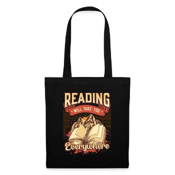 Reading Takes You Anywhere, Reading A Book - Tote Bag - black - Front