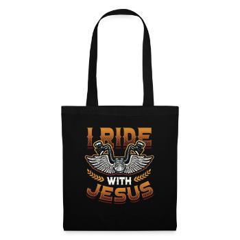 I ride with Jesus, motorcycle, biker, Christian - Tote Bag - black - Front