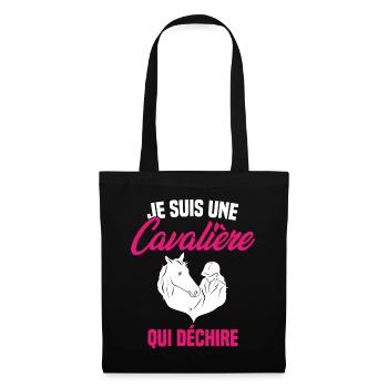 Je suis Une Cavalière Qui Déchire Chevaux Cadeau - Sac en tissu - noir - Devant