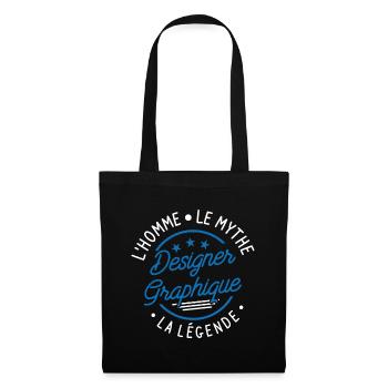 Designer Graphique L Homme Le Mythe La Légende - Sac en tissu - noir - Devant
