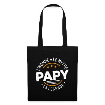 Grand-Père Papy l'Homme le Mythe la Légende - Sac en tissu - noir - Devant