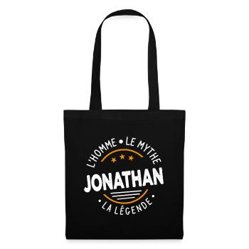 Jonathan L'Homme Le Mythe La Légende Cadeau Humour - Sac en tissu - noir - Devant