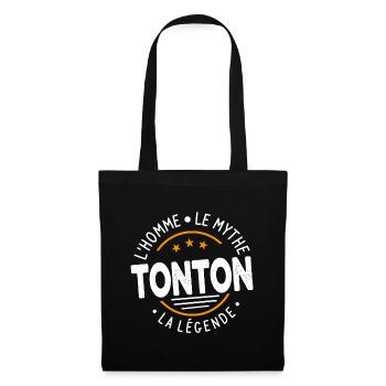 Tonton l'homme le mythe la légende Cadeau Tonton - Sac en tissu - noir - Devant