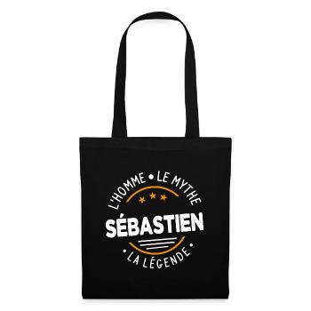 Sébastien L'Homme LeMythe La Légende Cadeau Humour - Sac en tissu - noir - Devant