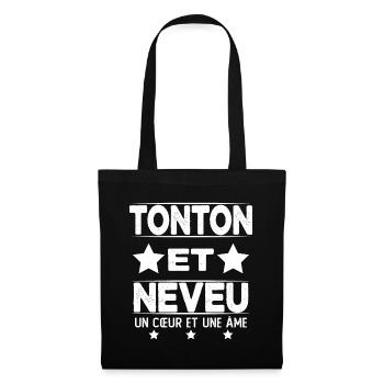 Tonton et Neveu Cadeau Humour - Sac en tissu - noir - Devant
