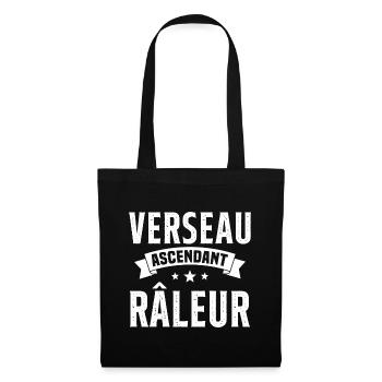 Verseau ascendant râleur cadeau humour signe - Sac en tissu - noir - Devant