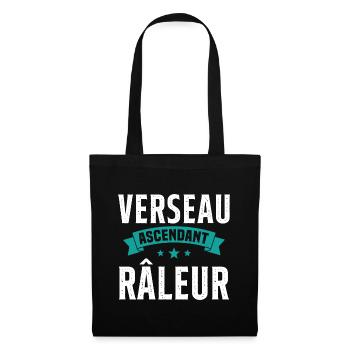 Verseau ascendant râleur cadeau humour signe - Sac en tissu - noir - Devant