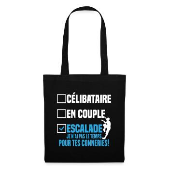 Escalade Célibataire En Couple Cadeau Humour - Sac en tissu - noir - Devant