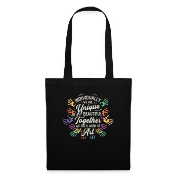 Ensemble, nous sommes une œuvre d’art, enseignante préscolaire - Sac en tissu - noir - Devant