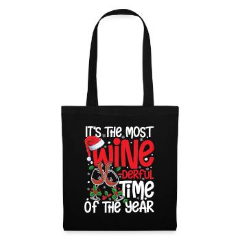 It's The Most Wine .Derful Time Of The Year - Stoffbeutel - Schwarz - Vorne