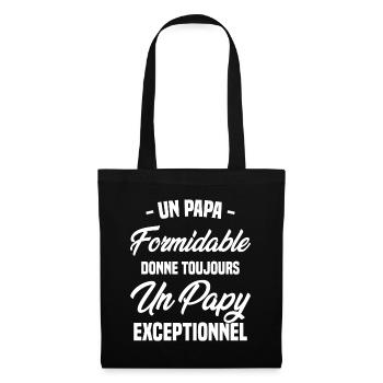 Papa Formidable Donne Toujours Papy Exceptionnel - Sac en tissu - noir - Devant