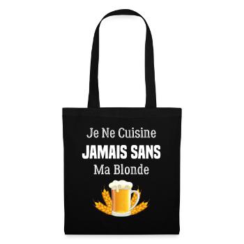 Je ne cuisine jamais sans ma blonde - Sac en tissu - noir - Devant