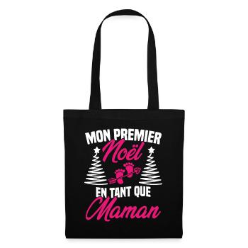 Mon Premier Noël en Tant que Maman - Sac en tissu - noir - Devant