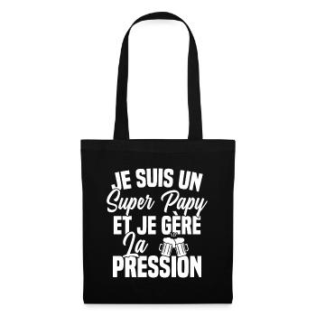 Super Papy Bière Humour Fete Des Grands Pères - Sac en tissu - noir - Devant