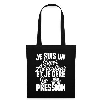 Super Agriculteur Biere Humour Alcool - Sac en tissu - noir - Devant