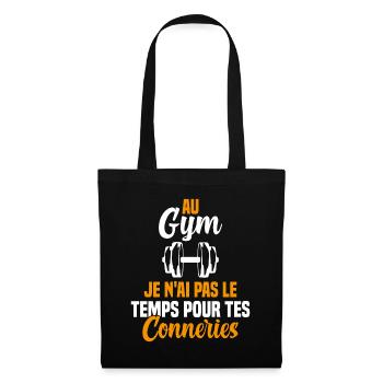 T-shirt Muscu / Bodybuilding - Au Gym - Sac en tissu - noir - Devant