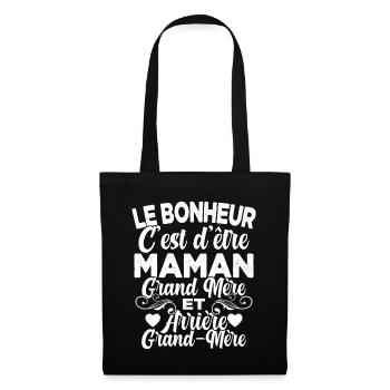 Cadeau Fête des Mère pour Arrière Grand-Mère - Sac en tissu - noir - Devant