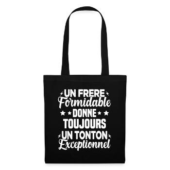 Cadeau pour Frère / Oncle - Un Tonton Exceptionnel - Sac en tissu - noir - Devant