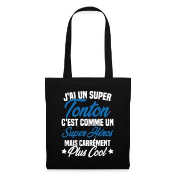 J'ai un super tonton mais carrément plus cool - Sac en tissu - noir - Devant