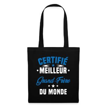 Certifié Meilleur Grand-frère Du Monde - Sac en tissu - noir - Devant