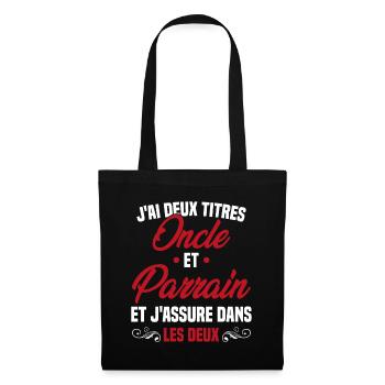 Oncle et Parrain Humour Cadeau - Sac en tissu - noir - Devant