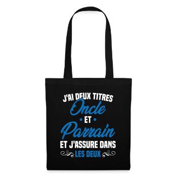 Oncle et Parrain Humour Cadeau - Sac en tissu - noir - Devant