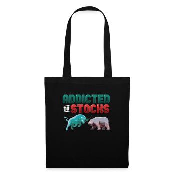 Addicted to Stocks, Bull Bear Stock Market - Tote Bag - black - Front