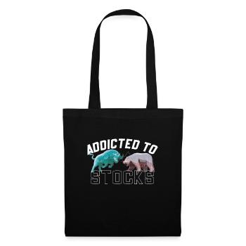 Addicted to Stocks, Bull Bear Stock Market - Tote Bag - black - Front