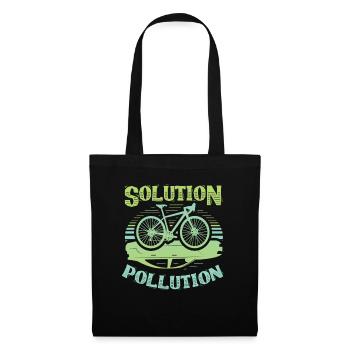 Polution Solution Umweltschutz Radfahren - Stoffbeutel - Schwarz - Vorne