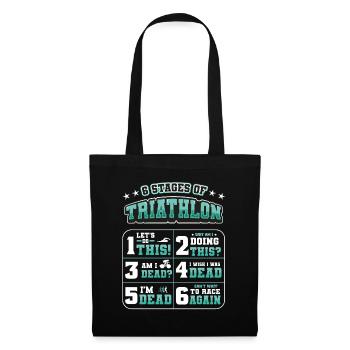 6 stages of triathlon - Tote Bag - black - Front