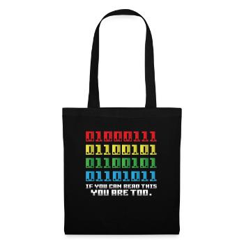Si vous pouvez lire ceci, vous êtes trop binaire - Sac en tissu - noir - Devant