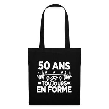 50 Ans et Toujours En Forme Gym Sport Muscu Cadeau - Sac en tissu - noir - Devant