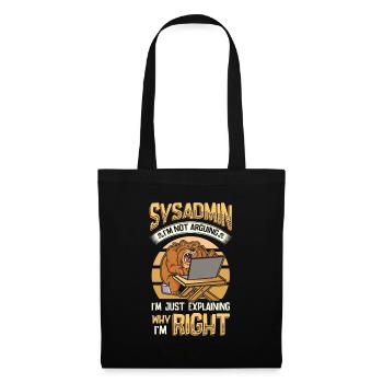 sysadmin I explain why I am the right one - Tote Bag - black - Front