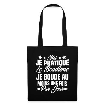 je boude au moins une fois par jour - Sac en tissu - noir - Devant