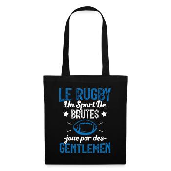 Cadeau Pour Joueur De Rugby - Sac en tissu - noir - Devant