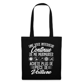 une voix intérieur cadeau pour un mecanicien - Sac en tissu - noir - Devant