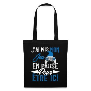 J'ai mis mon jeu en pause pour être ici Geek Noël - Sac en tissu - noir - Devant