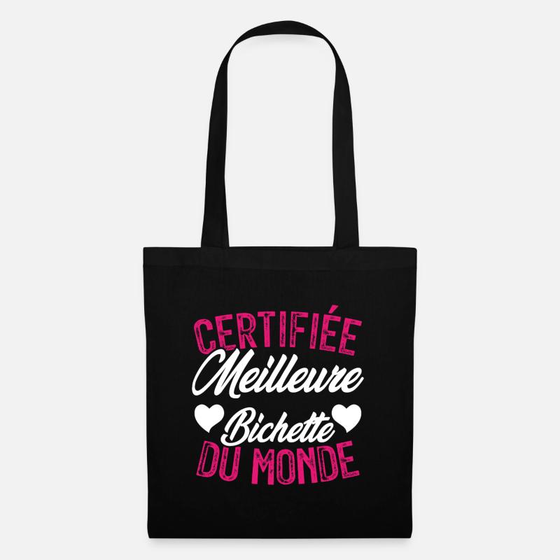 Certifiée meilleure bichette du monde - Sac en tissu - noir