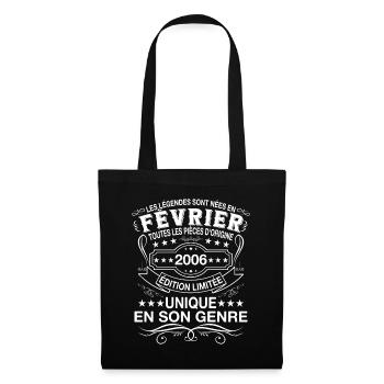 Les légendes sont nées en Fevrier 2006 Vintage - Sac en tissu - noir - Devant