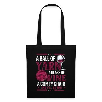 Ball Of Yarn, I Love Knitting - Tote Bag - black - Front